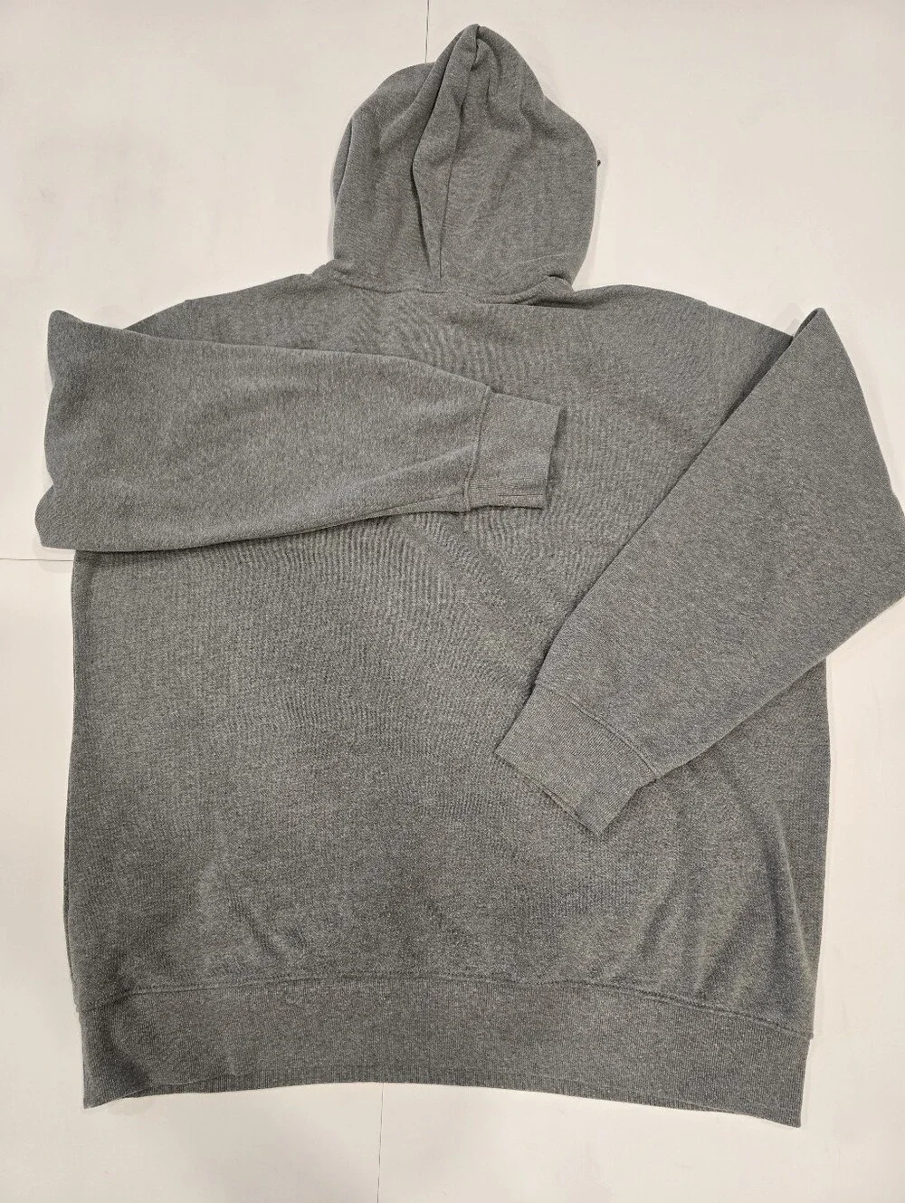 The North Face Gray Pullover Hoodie with Red Logo & Black Text Mens XL